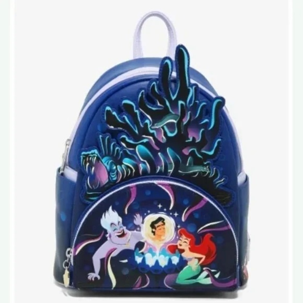 Loungefly Disney The‎ Little Mermaid Glow In The Dark Lair Mini Backpack